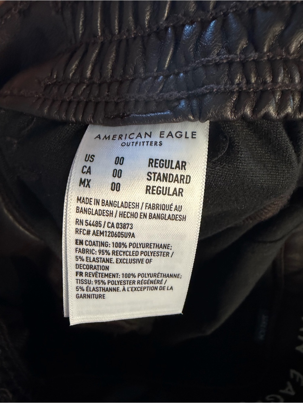 American Eagle Brown Faux Leather Cargo Pants | Y2K Utility - Picture 9 of 12